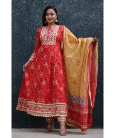 Bandhani Kurti, Pant Dupatta