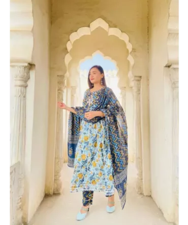 Cotton Kurti, Pant & Dupatta