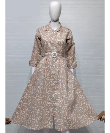 Indian Women Leaf Print Flared Cotton Kurta Kurti Dress Top Tunic Pakistani  | eBay