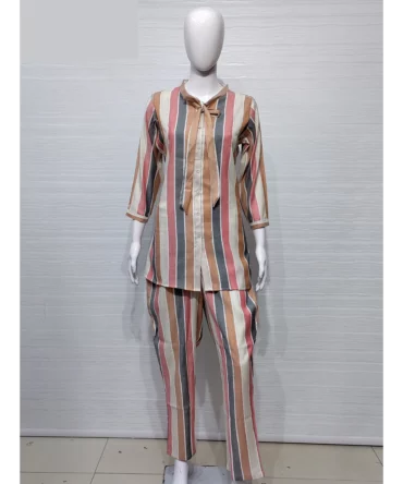 Striped Lurex Rayon Co-ord Set