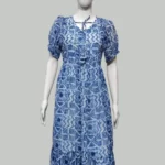 Blue Georgette A-Line Flared Kurti