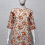 Floral Print Cotton Short Kurti