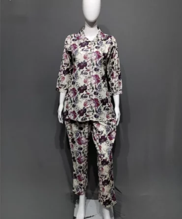 Floral Print Muslin Slub Co-ord Set