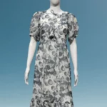 Grey Georgette A-Line Flared Kurti