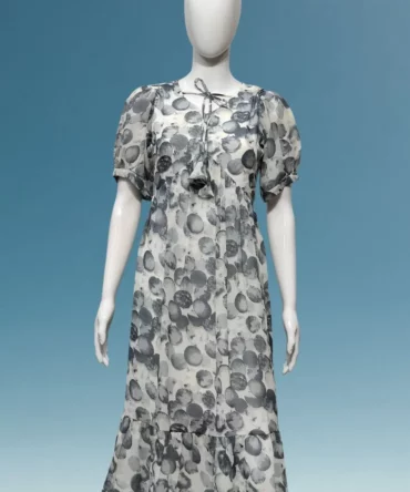 Grey Georgette A-Line Flared Kurti