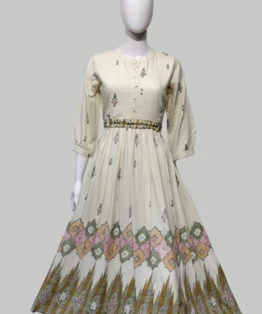 Heavy Rayon Kurti with Embroidered Belt