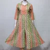 Leheriya Print Cambric Cotton A-Line Kurti with Pant