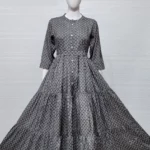 Viscose Silk Long Flared Gown