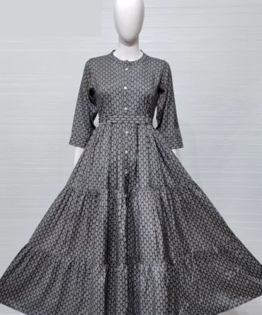 Viscose Silk Long Flared Gown