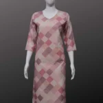 Caramel Brown Cotton With Sifli Work Straight Kurti